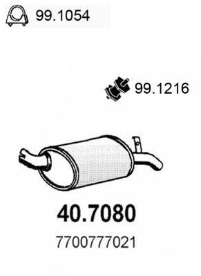 ASSO Izplūdes gāzu trokšņa slāpētājs (pēdējais) 40.7080