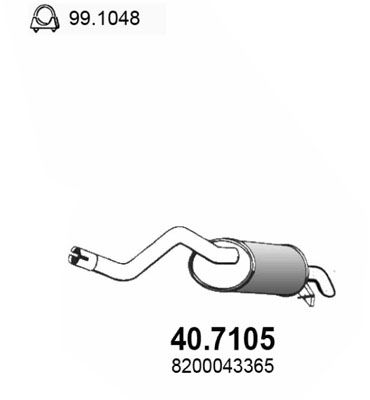 ASSO Izplūdes gāzu trokšņa slāpētājs (pēdējais) 40.7105