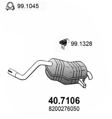 ASSO Izplūdes gāzu trokšņa slāpētājs (pēdējais) 40.7106