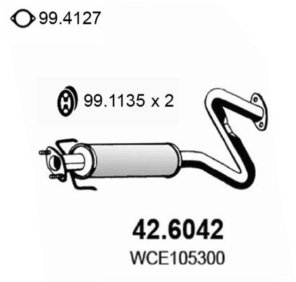 ASSO Vidējais izpl. gāzu trokšņa slāpētājs 42.6042