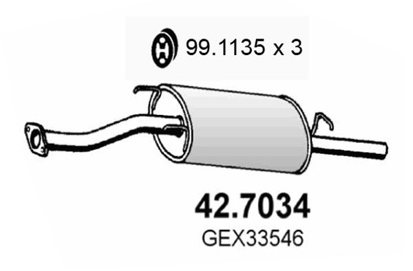 ASSO Глушитель выхлопных газов конечный 42.7034