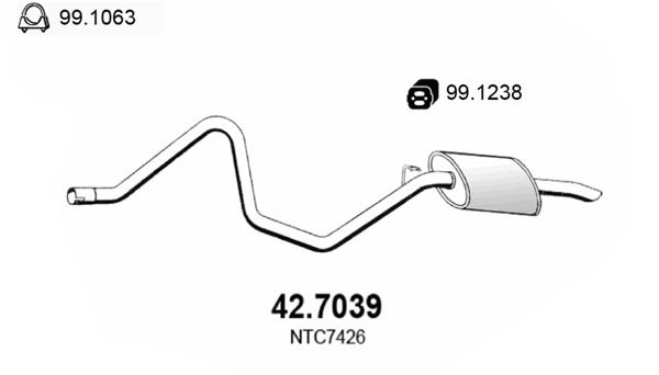 ASSO Izplūdes gāzu trokšņa slāpētājs (pēdējais) 42.7039