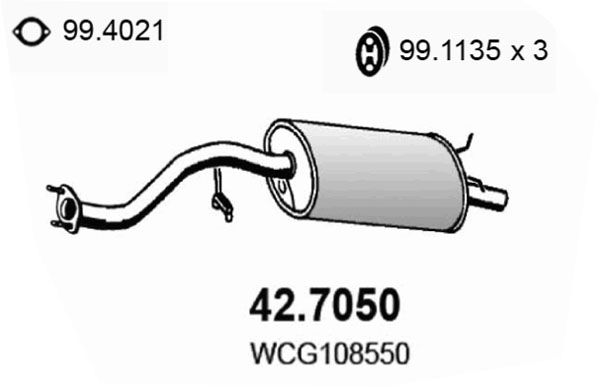 ASSO Izplūdes gāzu trokšņa slāpētājs (pēdējais) 42.7050