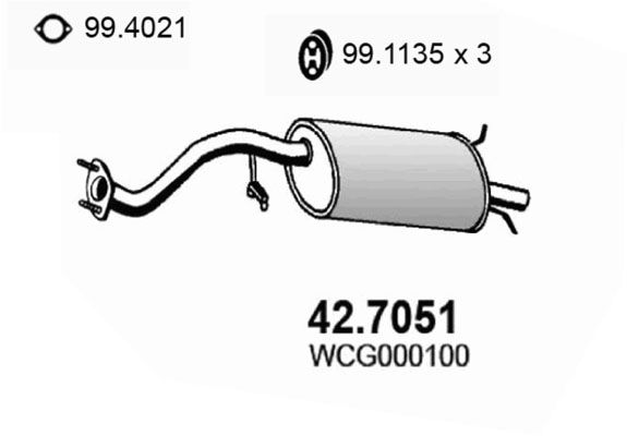 ASSO Глушитель выхлопных газов конечный 42.7051
