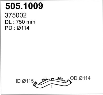ASSO Izplūdes caurule 505.1009