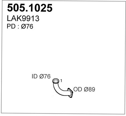 ASSO Izplūdes caurule 505.1025