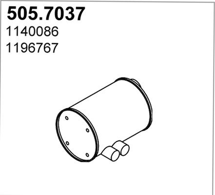 ASSO Средний / конечный глушитель ОГ 505.7037