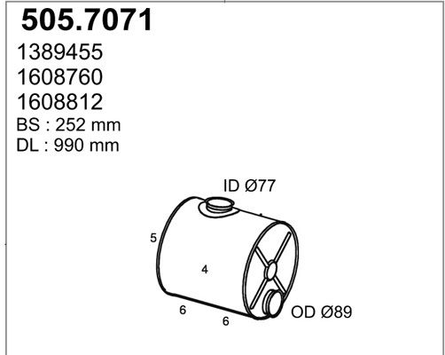 ASSO Средний / конечный глушитель ОГ 505.7071