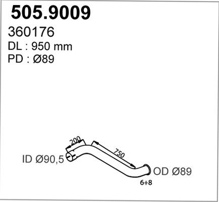 ASSO Izplūdes caurule 505.9009