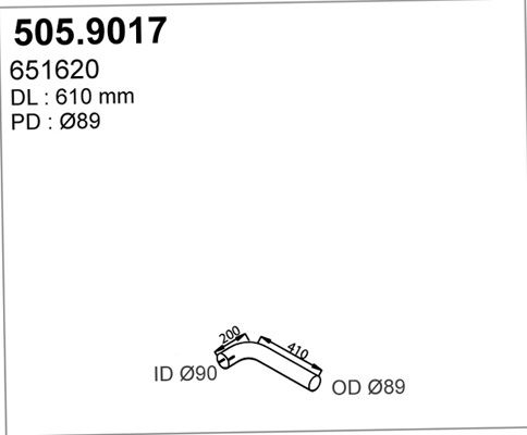 ASSO Труба выхлопного газа 505.9017