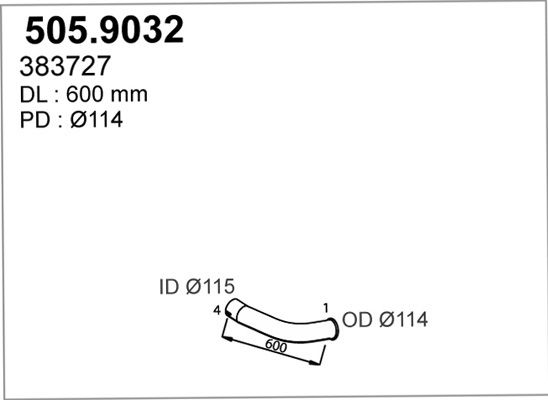 ASSO Труба выхлопного газа 505.9032