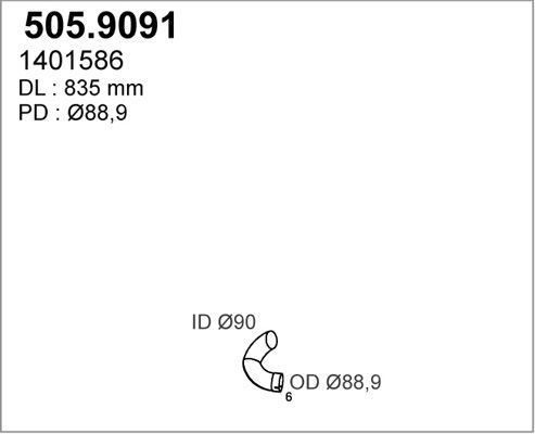 ASSO Izplūdes caurule 505.9091