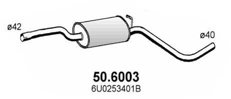 ASSO Vidējais izpl. gāzu trokšņa slāpētājs 50.6003