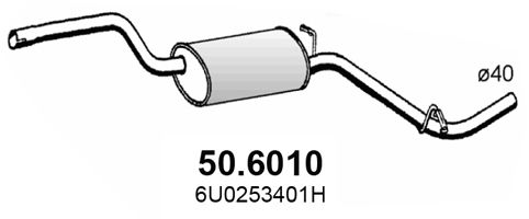 ASSO Vidējais izpl. gāzu trokšņa slāpētājs 50.6010