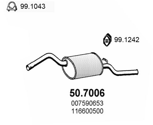 ASSO Izplūdes gāzu trokšņa slāpētājs (pēdējais) 50.7006