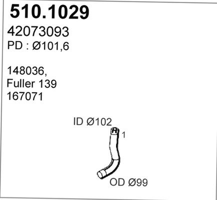 ASSO Izplūdes caurule 510.1029