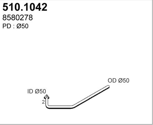 ASSO Труба выхлопного газа 510.1042