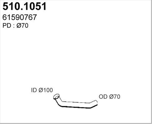 ASSO Труба выхлопного газа 510.1051