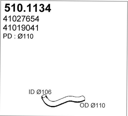 ASSO Izplūdes caurule 510.1134