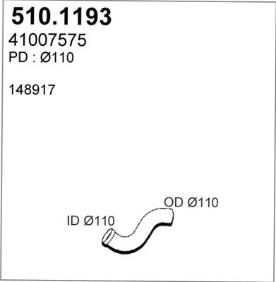 ASSO Труба выхлопного газа 510.1193