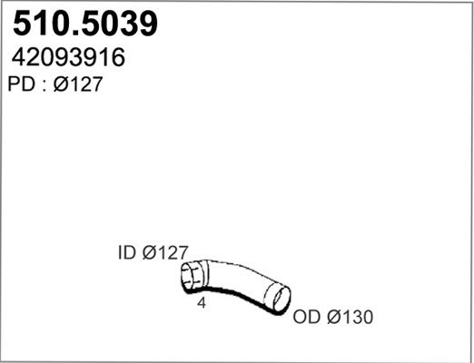 ASSO Izplūdes caurule 510.5039