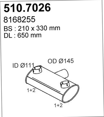 ASSO Средний / конечный глушитель ОГ 510.7026