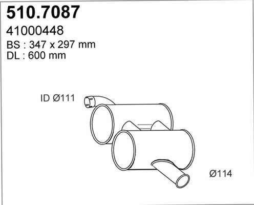 ASSO Средний / конечный глушитель ОГ 510.7087