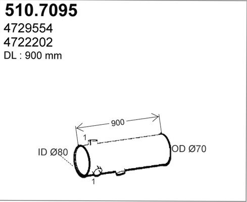 ASSO Средний / конечный глушитель ОГ 510.7095