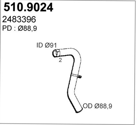 ASSO Труба выхлопного газа 510.9024