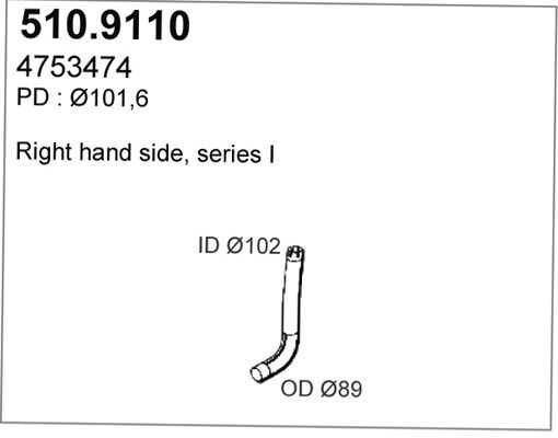 ASSO Izplūdes caurule 510.9110