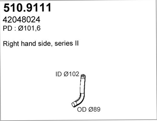 ASSO Izplūdes caurule 510.9111