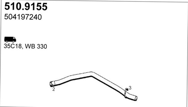 ASSO Труба выхлопного газа 510.9155