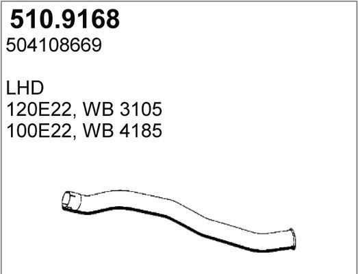 ASSO Труба выхлопного газа 510.9168