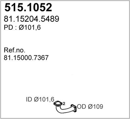 ASSO Труба выхлопного газа 515.1052