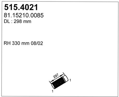 ASSO Гофрированная труба, выхлопная система 515.4021