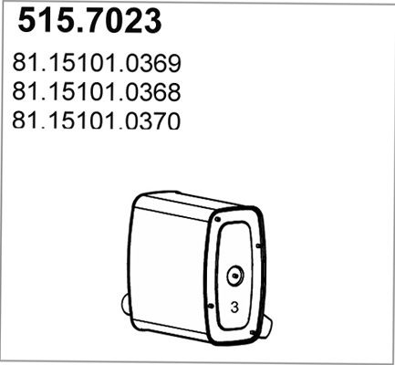 ASSO Сажевый / частичный фильтр, система выхлопа ОГ 515.7023