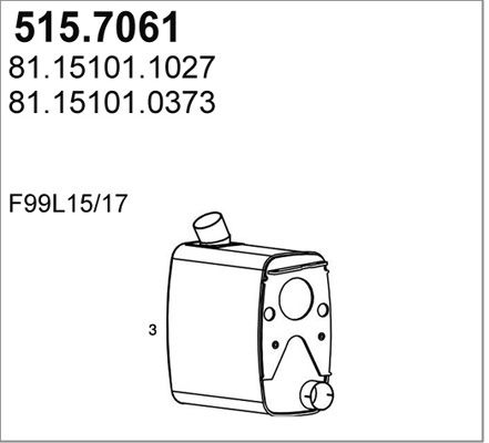 ASSO Сажевый / частичный фильтр, система выхлопа ОГ 515.7061
