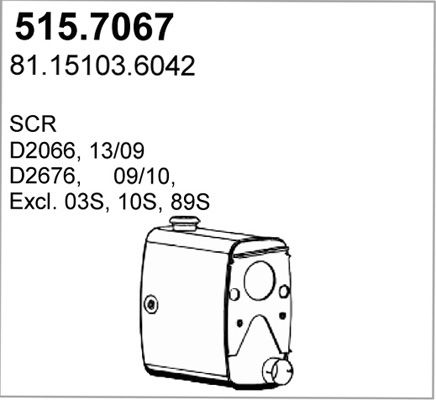 ASSO Nosēdumu-/Daļiņu filtrs, Izplūdes gāzu sistēma 515.7067