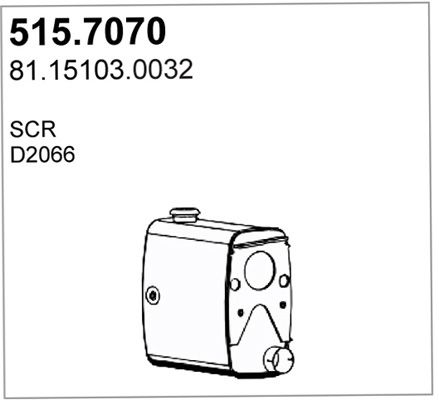 ASSO Сажевый / частичный фильтр, система выхлопа ОГ 515.7070