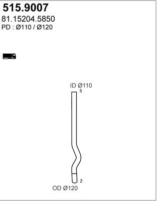 ASSO Труба выхлопного газа 515.9007