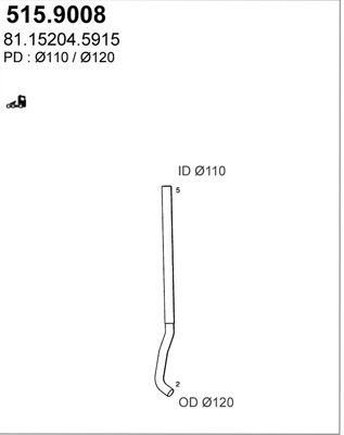 ASSO Izplūdes caurule 515.9008