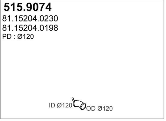 ASSO Труба выхлопного газа 515.9074