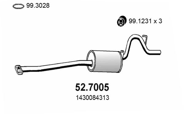 ASSO Izplūdes gāzu trokšņa slāpētājs (pēdējais) 52.7005