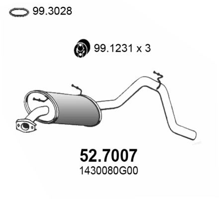 ASSO Izplūdes gāzu trokšņa slāpētājs (pēdējais) 52.7007