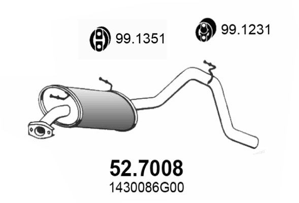 ASSO Izplūdes gāzu trokšņa slāpētājs (pēdējais) 52.7008