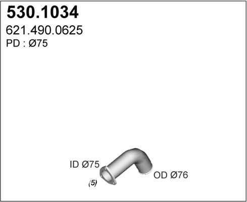 ASSO Труба выхлопного газа 530.1034