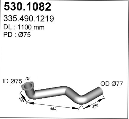 ASSO Труба выхлопного газа 530.1082