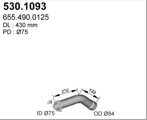ASSO Труба выхлопного газа 530.1093