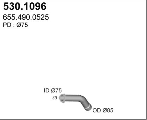 ASSO Труба выхлопного газа 530.1096