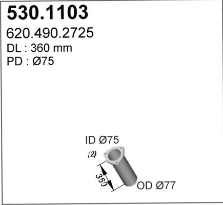 ASSO Труба выхлопного газа 530.1103